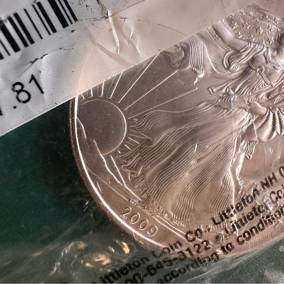 2009 American Silver Eagle $1 • 1 oz .999 Fine Silver • Uncirculated • Toned - Picture 3 of 11